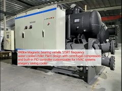 440kw Magnetic bearing varialle 125RT frekuensi pendingin air Pembangunan desain dengan kompresor sentrifugal dan built-in PID controller disesuaikan untuk sistem HVAC