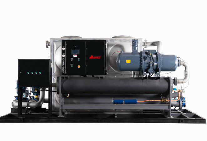 Industri 373.9kw Air Cooled Screw Type Chiller Shell and Tube
