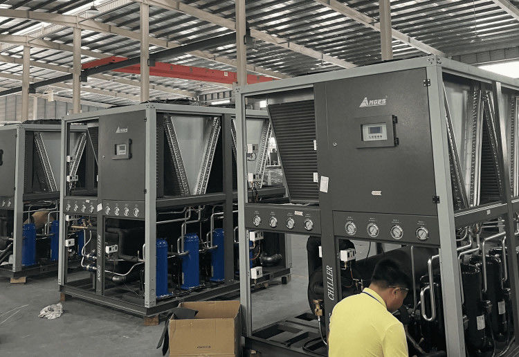 40HP Air Dingin Industrial Air Chiller untuk Mesin Packing, 40TR Air Dingin Industrial Process Chiller
