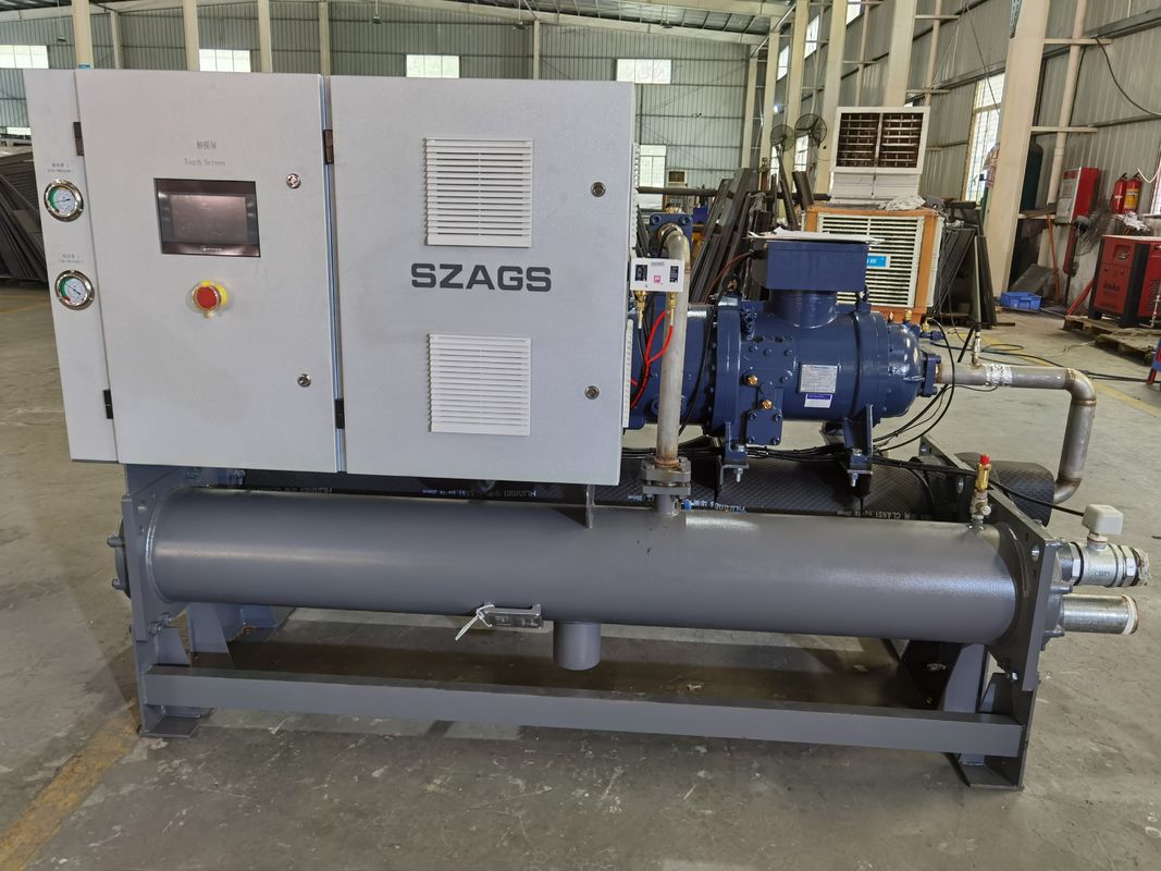 100hp Air-dingin sekrup tipe chiller Dengan kompresor Hanbell Penggunaan Untuk mendinginkan tangki pencampuran