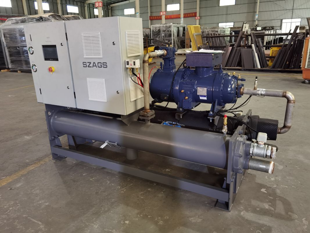 60hp Air-dingin sekrup jenis Chiller Dengan Hanbell Kompresor Untuk Pendingin Mesin Injeksi Molding