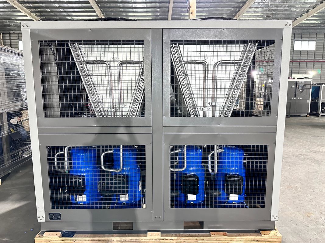 Pabrik Supply 60HP Air Dingin Industrial Air Chiller 60 Ton Scroll Type Glycol Chiller dengan Empat Scroll Compressor