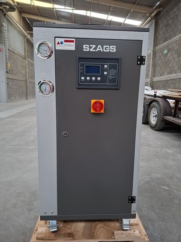 5HP Industrial Water Cooler Pengolahan Plastik 5RT Air Cooled Chiller Untuk Pendinginan Kimia Farmasi Kondensor Tabung Tembaga