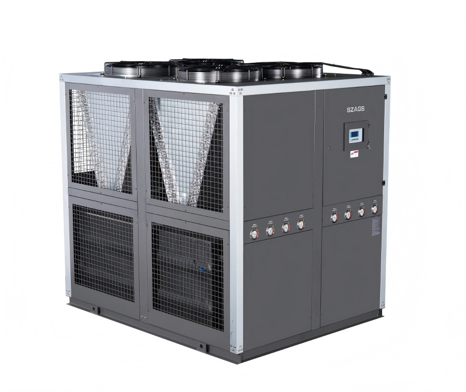 40RT Air‑Cooled Industrial Glycol Chiller Energi‑Efisien Scroll Type Chiller dengan 4 Kompresor untuk Mesin Ekstrusi